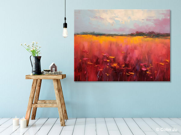 Original Landscape Paintings, Oversized Modern Wall Art Paintings, Modern Acrylic Artwork on Canvas, Large Abstract Painting for Living Room-LargePaintingArt.com