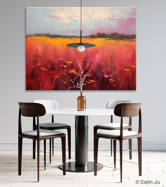 Original Landscape Paintings, Oversized Modern Wall Art Paintings, Modern Acrylic Artwork on Canvas, Large Abstract Painting for Living Room-LargePaintingArt.com