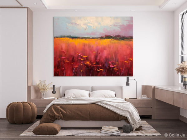 Original Landscape Paintings, Oversized Modern Wall Art Paintings, Modern Acrylic Artwork on Canvas, Large Abstract Painting for Living Room-LargePaintingArt.com