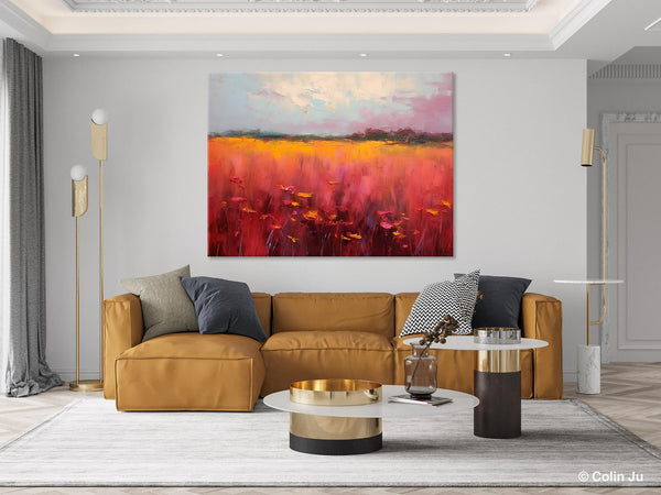 Original Landscape Paintings, Oversized Modern Wall Art Paintings, Modern Acrylic Artwork on Canvas, Large Abstract Painting for Living Room-LargePaintingArt.com