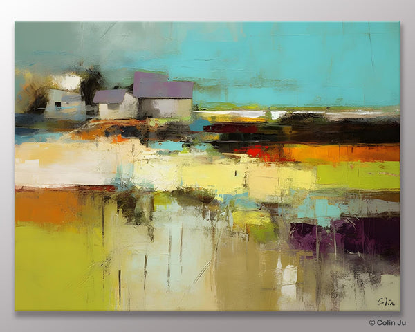 Simple Abstract Art, Landscape Canvas Painting, Bedroom Wall Art Paintings, Acrylic Painting on Canvas, Large Original Canvas Painting-LargePaintingArt.com