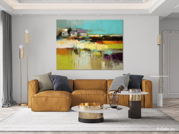 Simple Abstract Art, Landscape Canvas Painting, Bedroom Wall Art Paintings, Acrylic Painting on Canvas, Large Original Canvas Painting-LargePaintingArt.com