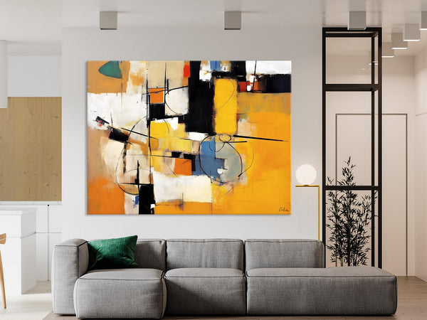 Acrylic Abstract Painting Behind Sofa, Large Original Painting on Canvas, Acrylic Painting for Sale, Living Room Wall Art Paintings, Buy Paintings Online-LargePaintingArt.com