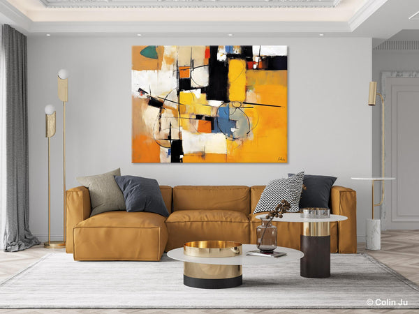 Acrylic Abstract Painting Behind Sofa, Large Original Painting on Canvas, Acrylic Painting for Sale, Living Room Wall Art Paintings, Buy Paintings Online-LargePaintingArt.com