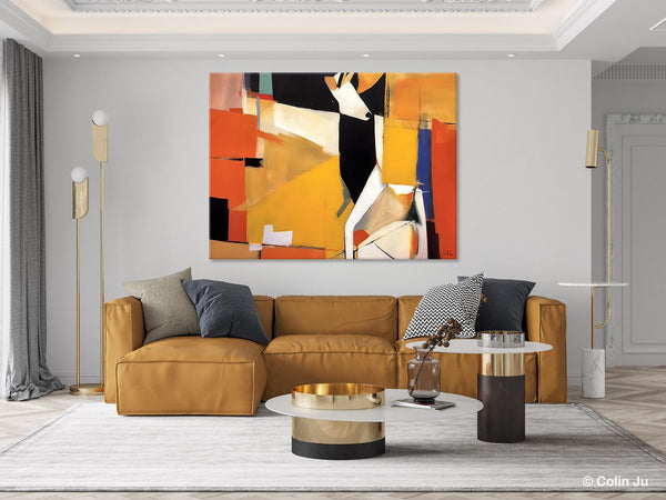 Extra Large Paintings for Living Room, Hand Painted Wall Art Paintings, Original Abstract Acrylic Painting, Abstract Wall Art for Dining Room-LargePaintingArt.com