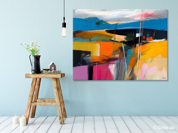 Large Painting on Canvas, Buy Large Paintings Online, Simple Modern Art, Original Contemporary Abstract Art, Bedroom Canvas Painting Ideas-LargePaintingArt.com