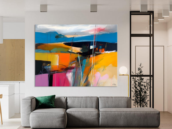Large Painting on Canvas, Buy Large Paintings Online, Simple Modern Art, Original Contemporary Abstract Art, Bedroom Canvas Painting Ideas-LargePaintingArt.com