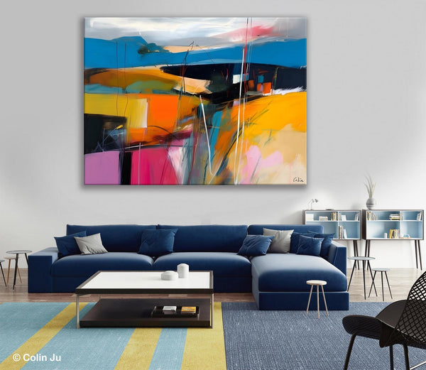 Large Painting on Canvas, Buy Large Paintings Online, Simple Modern Art, Original Contemporary Abstract Art, Bedroom Canvas Painting Ideas-LargePaintingArt.com
