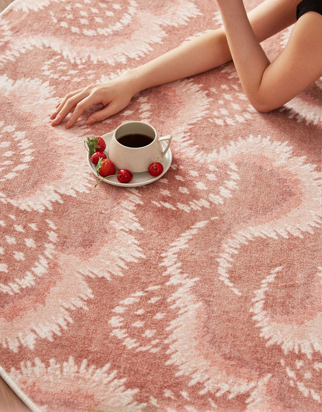 Contemporary Modern Rugs, Mid Century Round Modern Rugs under Chairs, Bedroom Abstract Modern Area Rugs, Geometric Round Rugs for Dining Room-LargePaintingArt.com