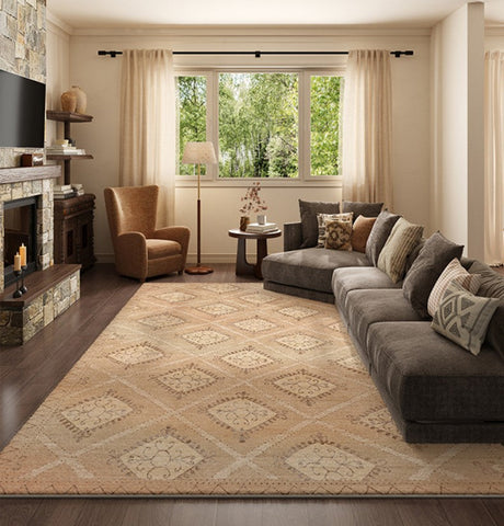 Modern Rugs under Dining Room Table, Geometric Modern Carpets for Office, Abstract Modern Rugs for Living Room, Contemporary Modern Rugs Next to Bed-LargePaintingArt.com