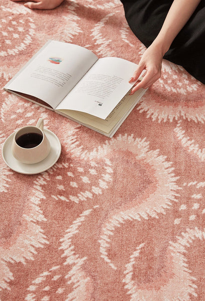 Contemporary Modern Rugs, Mid Century Round Modern Rugs under Chairs, Bedroom Abstract Modern Area Rugs, Geometric Round Rugs for Dining Room-LargePaintingArt.com