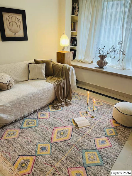 Vintage Persian Rugs, Morocco Rugs for Dining Room, Extra Large Traditional Colorful Moroccan Rug, Bedroom Vintage Rugs, Oversized Area Rugs for Living Room-LargePaintingArt.com