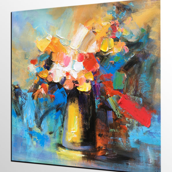 Flower Acrylic Painting, Abstract Acrylic Painting, Flower Painting for Sale, Custom Acrylic Painting on Canvas, Abstract Art on Canvas-LargePaintingArt.com