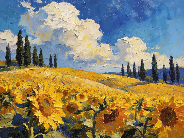 Original Wall Art Paintings, Charming Provence Floral Landscape, Landscape Canvas Paintings, Small Paintings on Canvas, Original Landscape Paintings, Hand Painted Canvas Art-LargePaintingArt.com
