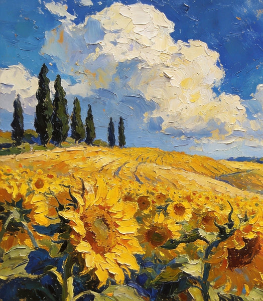 Original Wall Art Paintings, Charming Provence Floral Landscape, Landscape Canvas Paintings, Small Paintings on Canvas, Original Landscape Paintings, Hand Painted Canvas Art-LargePaintingArt.com