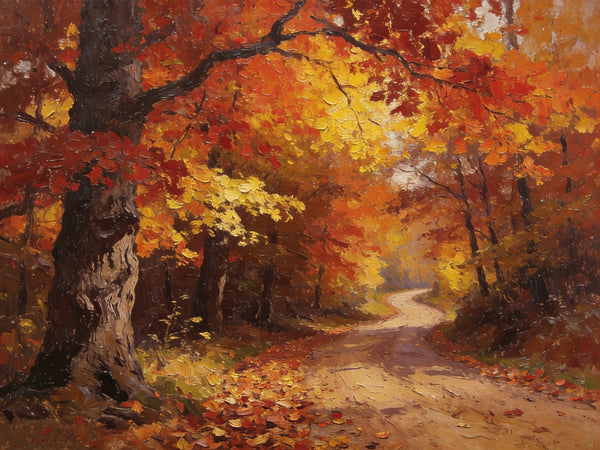 Canvas Wall Art Paintings, Serene Autumn Forest Landscape, Small Oil Paintings, Hand Painted Canvas Art, Landscape Canvas Paintings, Original Oil Paintings-LargePaintingArt.com