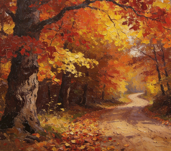 Canvas Wall Art Paintings, Serene Autumn Forest Landscape, Small Oil Paintings, Hand Painted Canvas Art, Landscape Canvas Paintings, Original Oil Paintings-LargePaintingArt.com