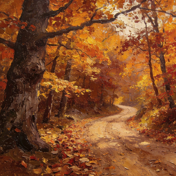 Landscape Canvas Paintings, Charming Autumn Forest Path, Canvas Wall Art Paintings, Hand Painted Canvas Art, Original Oil Paintings, Buy Small Canvas Paintings-LargePaintingArt.com