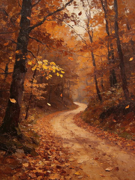 Hand Painted Wall Art Paintings, Autumn in the Forest, Small Canvas Paintings, Original Landscape Art, Heavy Texture Oil Paintings-LargePaintingArt.com