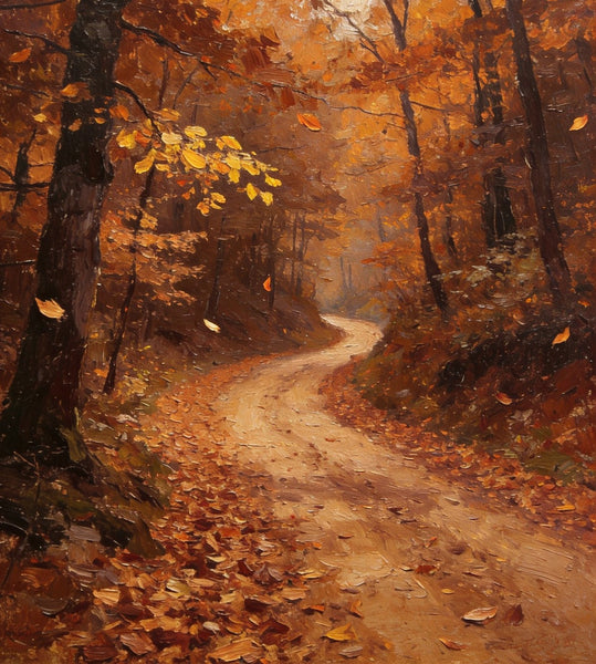 Hand Painted Wall Art Paintings, Autumn in the Forest, Small Canvas Paintings, Original Landscape Art, Heavy Texture Oil Paintings-LargePaintingArt.com