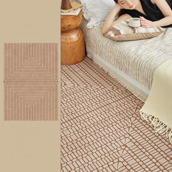 Mid Century Geometric Carpets, Modern Rugs under Dining Room Table, Contemporary Modern Rugs Next to Bed, Abstract Modern Rugs for Living Room-LargePaintingArt.com