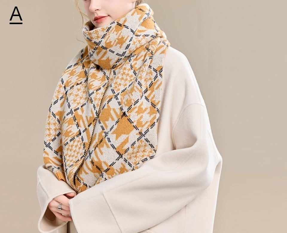 Holiday Scarf, Winter Wool Scarf, Warm Winter Scarf, Soft Cashmere Scarf for Women, Elegant Wool Scarves, Christmas Gifts for Her, Cold Weather Scarf, Fashion Scarf-LargePaintingArt.com