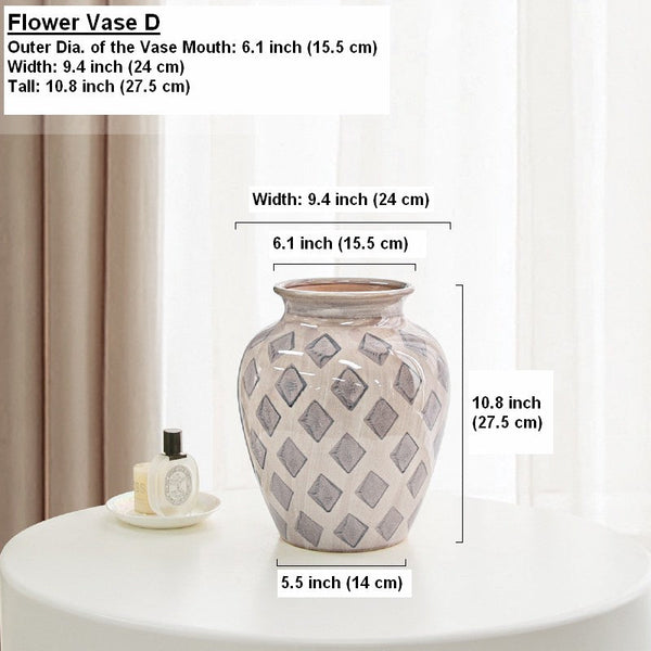 Contemporary Vases for Modern Home Decor, Porcelain Flower Vases, Flower Vases on Table, Ceramic Bouquet Vases, Dining Table Centerpiece-LargePaintingArt.com