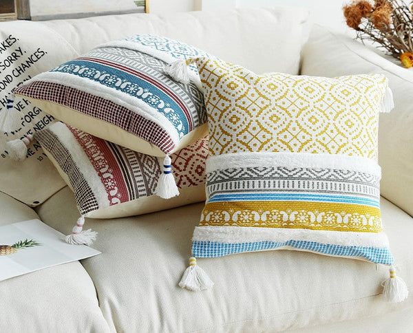 Geometric Modern Sofa Pillows for Bedroom, Square Pillows for Couch, Modern Decorative Pillow for Interior Design, Contemporary Decorative Pillow Covers-LargePaintingArt.com