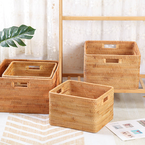 Large Storage Basket for Living Room, Kitchen Storage Baskets, Woven Storage Basket for Shelves, Rattan Storage Baskets for Toys-LargePaintingArt.com