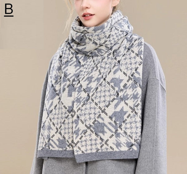 Holiday Scarf, Winter Wool Scarf, Warm Winter Scarf, Soft Cashmere Scarf for Women, Elegant Wool Scarves, Christmas Gifts for Her, Cold Weather Scarf, Fashion Scarf-LargePaintingArt.com