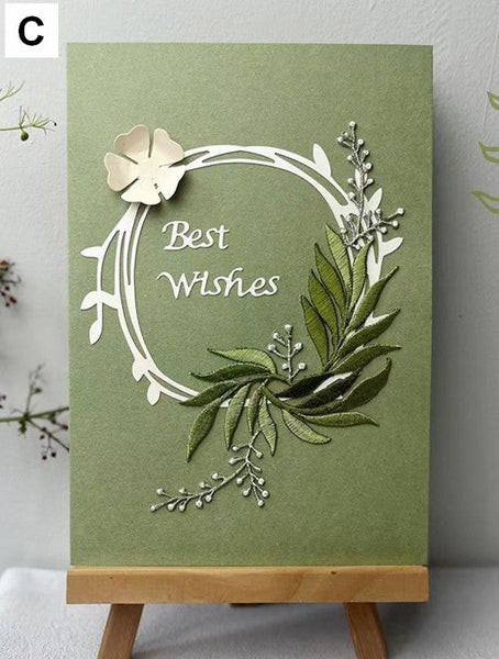 Best Wishes Embroidery Greeting Cards, Beautiful Greeting Cards to Friends, Creative Birthday Greeting Card, Original Handmade Embroidery Greeting Cards-LargePaintingArt.com