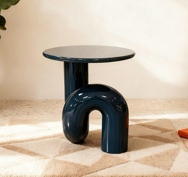 Low Profile Sofa Table, Unique Small End Table, Contemporary Round Side Table, Minimalist Modern Occasional Table, Portable Casual Side Table, Creative Coffee Table, Lightweight Indoor Outdoor Table, Contemporary Side Table-LargePaintingArt.com