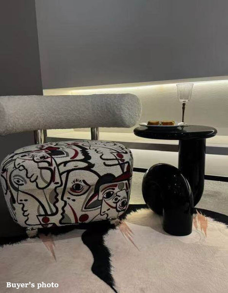 Low Profile Sofa Table, Unique Small End Table, Contemporary Round Side Table, Minimalist Modern Occasional Table, Portable Casual Side Table, Creative Coffee Table, Lightweight Indoor Outdoor Table, Contemporary Side Table-LargePaintingArt.com