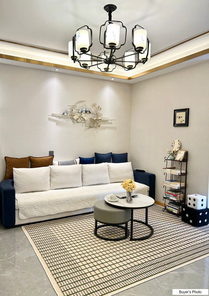 Unique Modern Rugs for Living Room, Large Modern Rugs for Bedroom, Geometric Area Rugs under Coffee Table, Contemporary Modern Rugs for Dining Room-LargePaintingArt.com