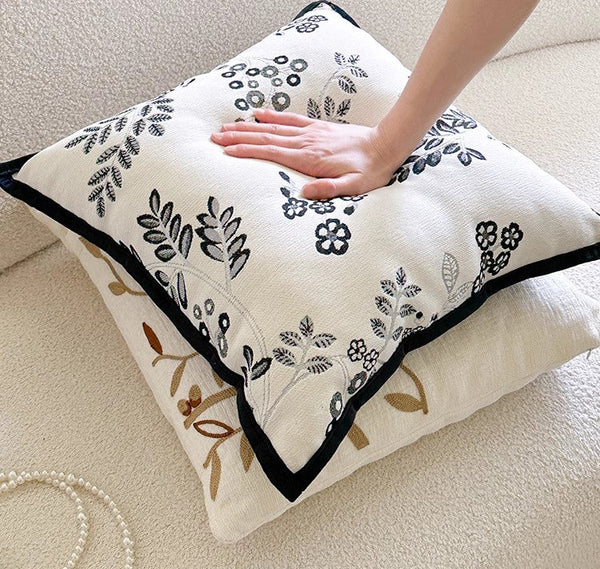 Square Decorative Pillow Covers, Decorative Pillows for Couch, Farmhouse Decorative Pillows for Sofa, Spring Swallow Decorative Pillows for Bedroom-LargePaintingArt.com