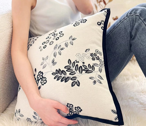 Square Decorative Pillow Covers, Decorative Pillows for Couch, Farmhouse Decorative Pillows for Sofa, Spring Swallow Decorative Pillows for Bedroom-LargePaintingArt.com