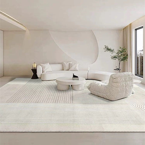 Large Geometric Floor Carpets, Modern Living Room Area Rugs, Bedroom Modern Rugs, Abstract Modern Area Rugs under Dining Room Table-LargePaintingArt.com