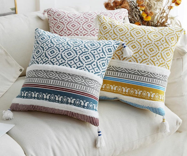 Geometric Modern Sofa Pillows for Bedroom, Square Pillows for Couch, Modern Decorative Pillow for Interior Design, Contemporary Decorative Pillow Covers-LargePaintingArt.com