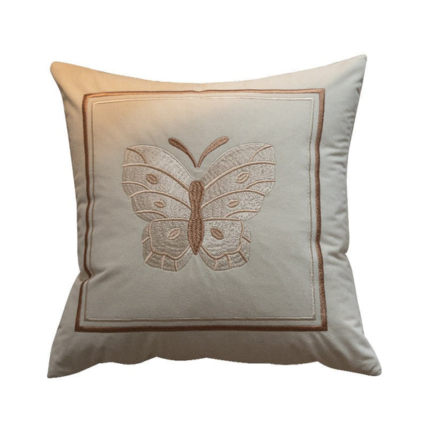Embroidered Butterfly Pillow Covers, Modern Decorative Pillows for Bedroom, Decorative Pillow Arrangement Ideas for Couch, Large Decorative Throw Pillows for Living Room-LargePaintingArt.com