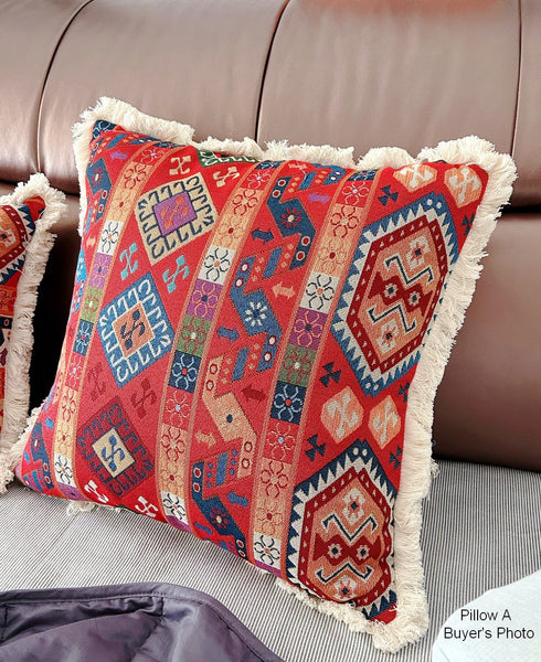 Bedroom Bohemian Decorative Sofa Pillows, Oriental Throw Pillow for Couch, Geometric Decorative Throw Pillows for Living Room (Copy)-LargePaintingArt.com