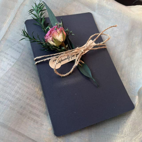 Unique Anniversary Greeting Card, Creative Birthday Greeting Card, Beautiful Valentine's Day Greeting Card, Wedding Greeting Card, Original Handmade Dried Flower Greeting Cards-LargePaintingArt.com