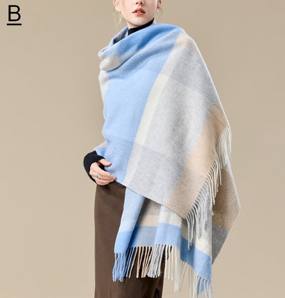 Christmas Holiday Gift, Evening Wrap, Large Wool Scarf, Winter Shawl, Elegant Shawl, Warm Cape, Cold Weather Scarf, Fashion Scarf, Oversized Scarf, Winter Shawl-LargePaintingArt.com