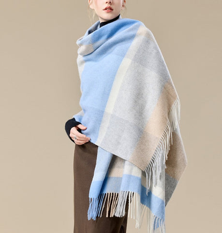 Large Wool Scarf, Winter Shawl, Christmas Holiday Gift, Evening Wrap, Winter Shawl, Elegant Shawl, Warm Cape, Cold Weather Scarf, Fashion Scarf, Oversized Scarf-LargePaintingArt.com