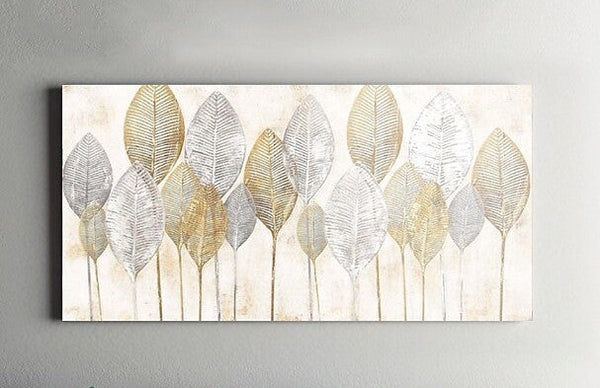 Abstract Leaves Paintings, Contemporary Wall Art Paintings, Simple Modern Paintings for Dining Room-LargePaintingArt.com