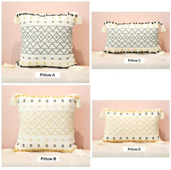 Oriental Decorative Throw Pillows for Bedroom, Square Pillows for Couch, Contemporary Modern Pillow Covers, Bohemian Decorative Sofa Pillows-LargePaintingArt.com