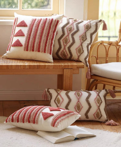 Modern Decorative Pillows for Interior Design, Simple Decorative Pillow Covers, Square Modern Throw Pillows for Couch, Contemporary Modern Sofa Pillows-LargePaintingArt.com