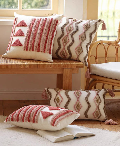 Modern Decorative Pillows for Interior Design, Simple Decorative Pillow Covers, Square Modern Throw Pillows for Couch, Contemporary Modern Sofa Pillows-LargePaintingArt.com