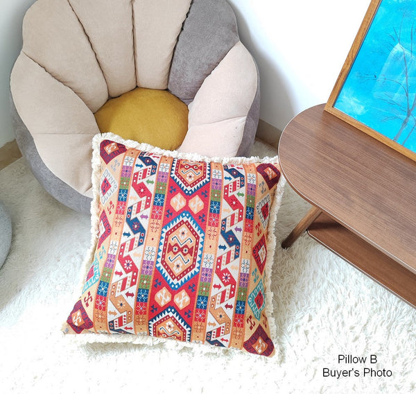 Bedroom Bohemian Decorative Sofa Pillows, Oriental Throw Pillow for Couch, Geometric Decorative Throw Pillows for Living Room (Copy)-LargePaintingArt.com
