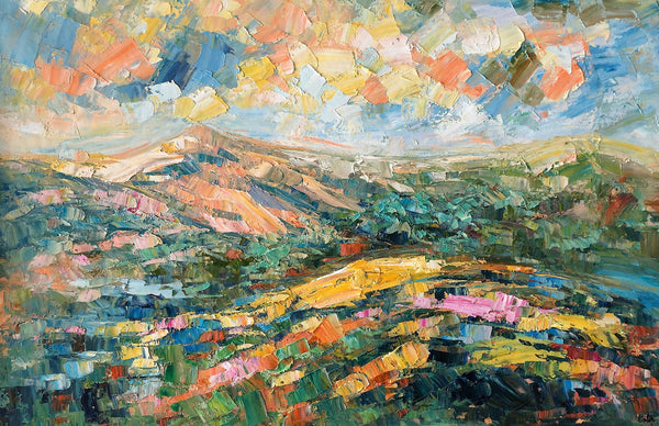 Landscape Oil Painting, Abstract Autumn Mountain Painting, Canvas Painting for Sale-LargePaintingArt.com