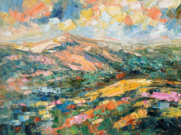Landscape Oil Painting, Abstract Autumn Mountain Painting, Canvas Painting for Sale-LargePaintingArt.com